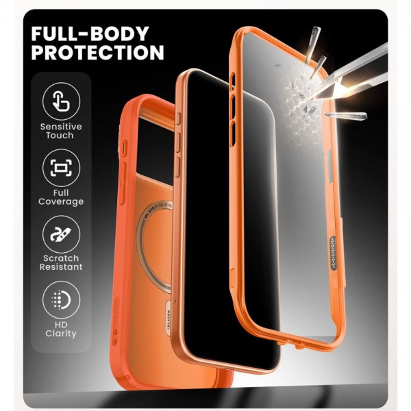 Supcase iPhone 17 Pro Max -kuori Ares Flip MagSafe Oranssi