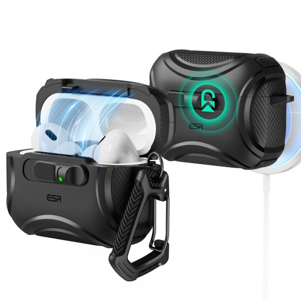 ESR AirPods Pro 3 -kuoret Cyber FlickLock MagSafe, musta