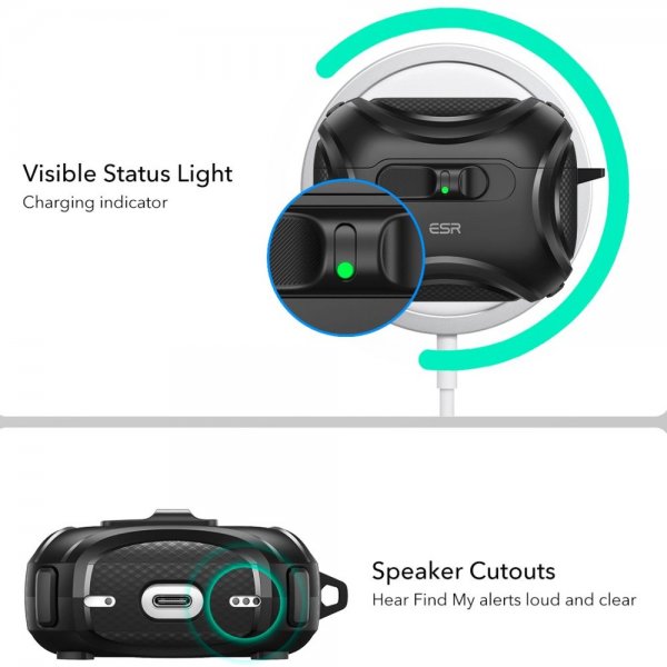 ESR AirPods Pro 3 -kuoret Cyber FlickLock MagSafe, musta