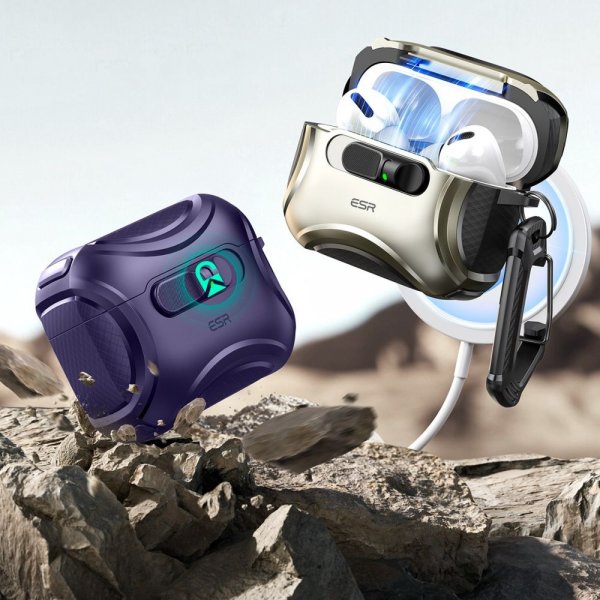 ESR AirPods Pro 3 -kuori Cyber FlickLock MagSafe, violetti