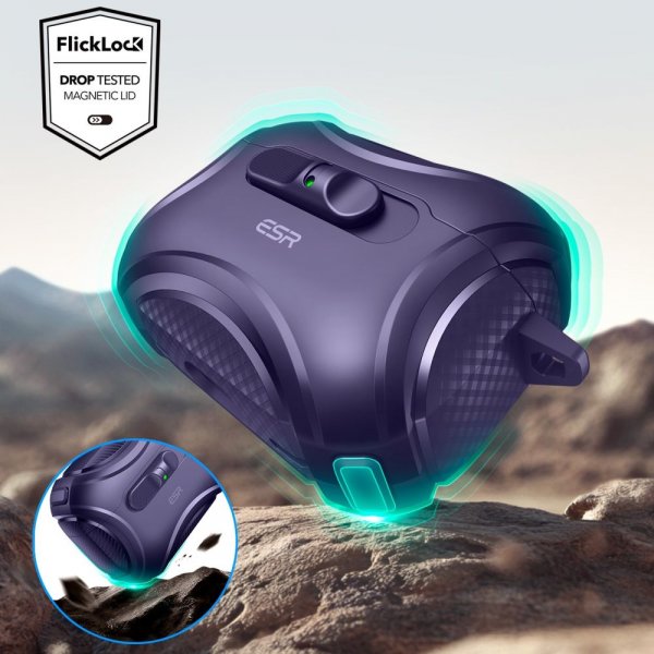ESR AirPods Pro 3 -kuori Cyber FlickLock MagSafe, violetti