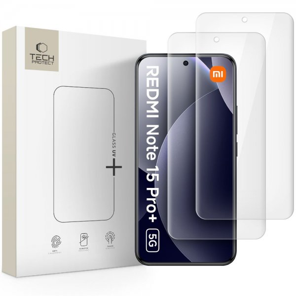 Tech-Protect Xiaomi Redmi Note 15 Pro+ 5G Näytönsuoja Lasi UV+ 2 kpl