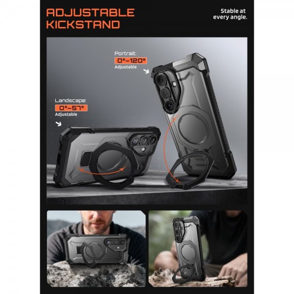 Supcase Samsung Galaxy S26 -suojakuori UB Grip MagSafe Musta
