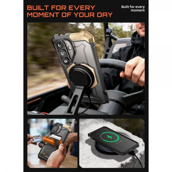 Supcase Samsung Galaxy S26 -suojakuori UB Grip MagSafe musta kulta