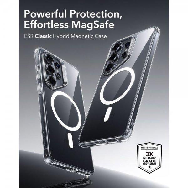 ESR Samsung Galaxy S26 Ultra -suojakuori Classic Hybrid MagSafe, läpinäkyvä