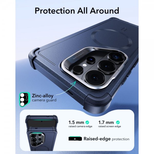 ESR Samsung Galaxy S26 Ultra -suojakuori Cyber Tough Kickstand MagSafe, sininen