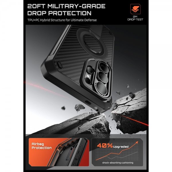 Supcase Samsung Galaxy S26 Ultra Kuori UB Pro MagSafe Aramid Musta