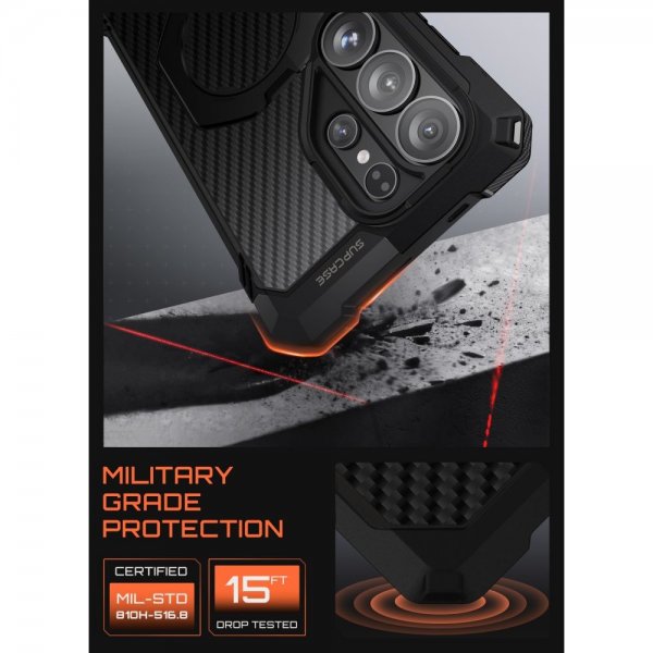 Supcase Samsung Galaxy S26 Ultra -suojakuori UB Grip MagSafe Aramid Musta