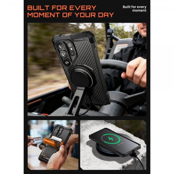 Supcase Samsung Galaxy S26 Ultra -suojakuori UB Grip MagSafe Aramid Musta