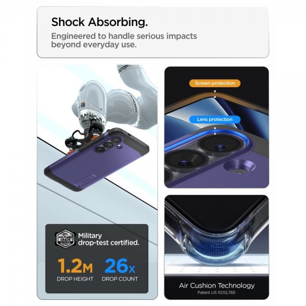 Spigen Samsung Galaxy S26 -suojakuori Tough Armor MagFit Ash Violet