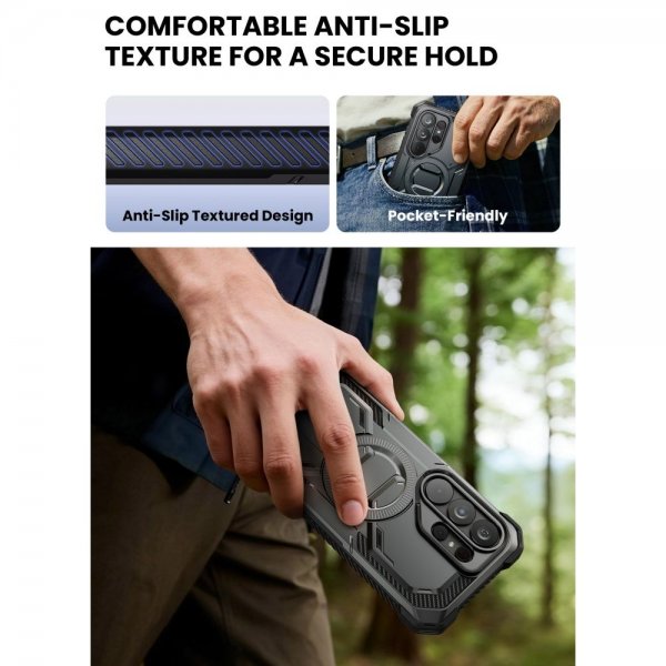 Supcase Samsung Galaxy S26 Ultra -suojakuori ArmorBox Clip MagSafe Musta