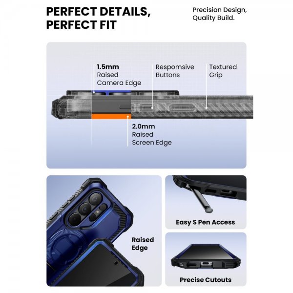 Supcase Samsung Galaxy S26 Ultra Kuori ArmorBox Clip MagSafe Sininen