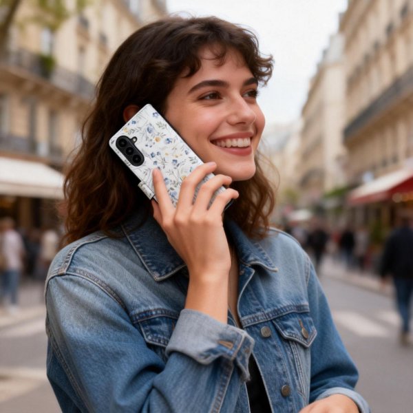 Tech-Protect Samsung Galaxy A57 -kotelo lompakko kukkakuviolla