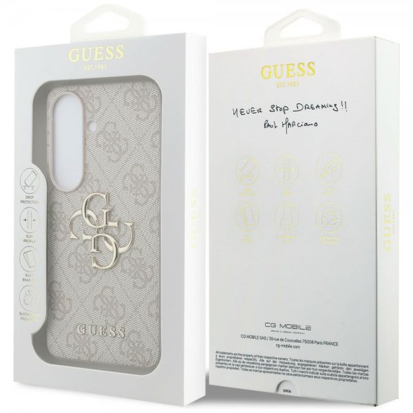 Guess Samsung Galaxy S26 Plus -kuoret 4G Metal Logo Rosa