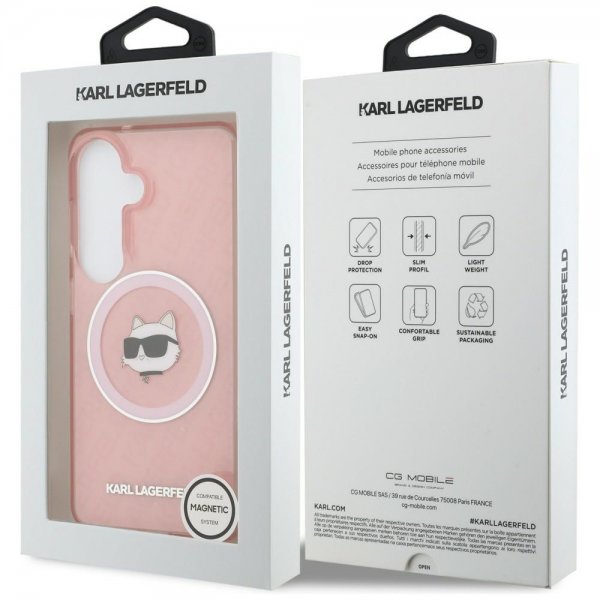 Karl Lagerfeld Samsung Galaxy S26 -kuori Choupette MagSafe, pinkki