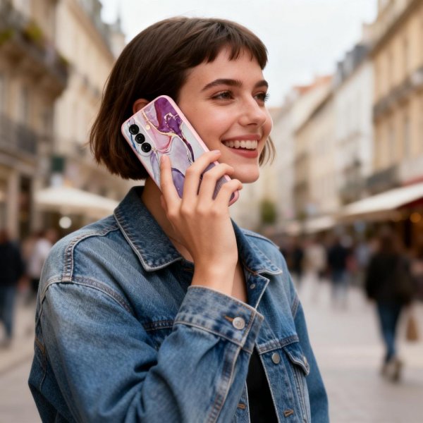 Tech-Protect Samsung Galaxy A37 Icon Pink Marble -suojakuori