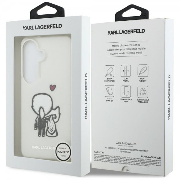Karl Lagerfeld Samsung Galaxy S26 -suojakuori Karl & Choupette MagSafe Valkoinen