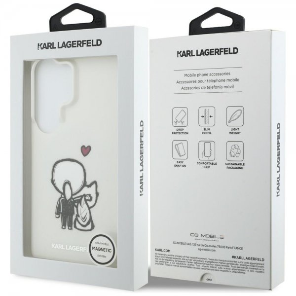Karl Lagerfeld Samsung Galaxy S26 Ultra -kuori Karl & Choupette MagSafe Valkoinen
