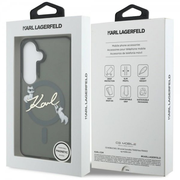 Karl Lagerfeld Samsung Galaxy S26 Script MagSafe -suojakuori, musta