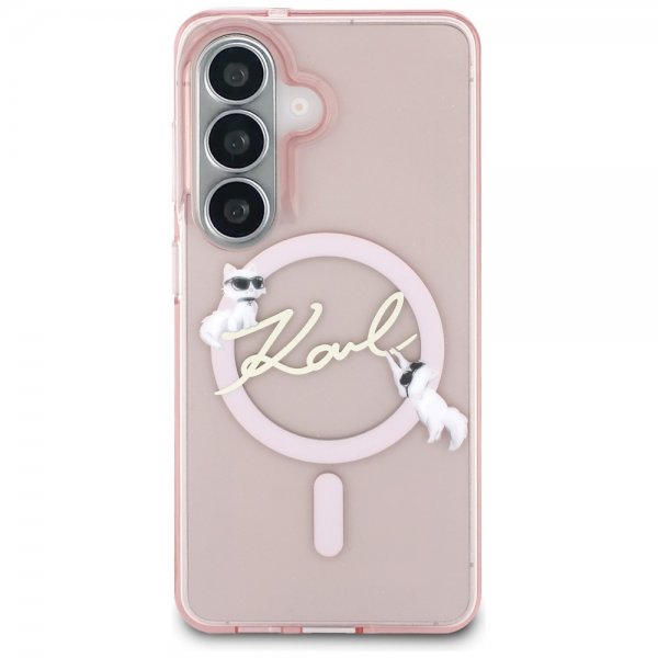 Karl Lagerfeld Samsung Galaxy S26 -suojakuori Script MagSafe, pinkki