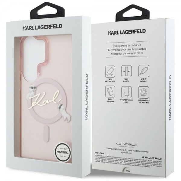 Karl Lagerfeld Samsung Galaxy S26 Ultra Kuoret Script MagSafe Pink