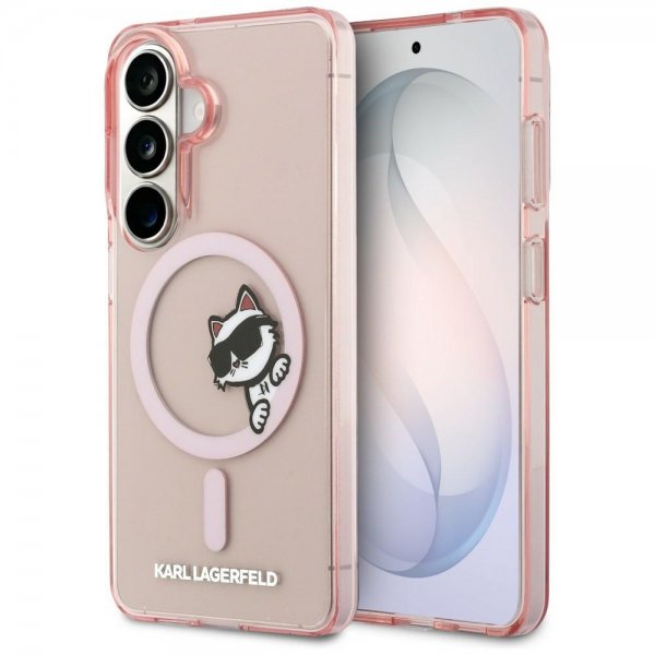 Karl Lagerfeld Samsung Galaxy S26 -kuori Choupette Peekaboo MagSafe Pinkki