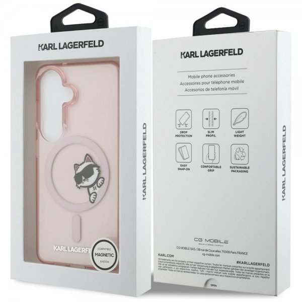 Karl Lagerfeld Samsung Galaxy S26 -kuori Choupette Peekaboo MagSafe Pinkki