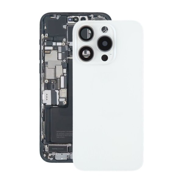 iPhone 15 Pro Takalasi Magneetilla ja Kameran Linssillä - Valkoinen Titaani