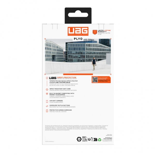 Urban Armor Gear (UAG) Samsung Galaxy S26 Plus -kuori Plyo MagSafe Ice/Silver