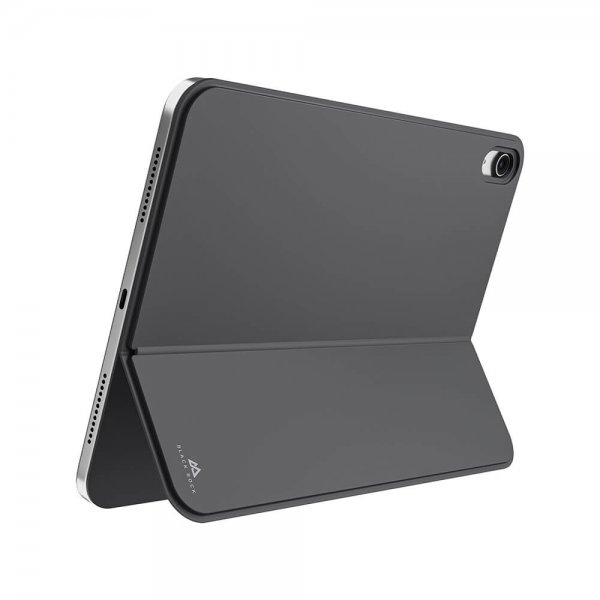 Black Rock iPad 10.2 (gen 7/8/9) Suojakuori jalustalla, takakansi, musta