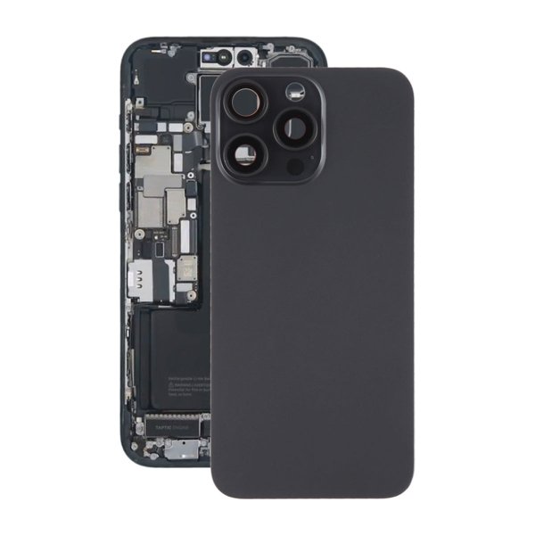 iPhone 15 Pro Max Takalasi magneetilla ja kameralinssillä - Musta Titaani