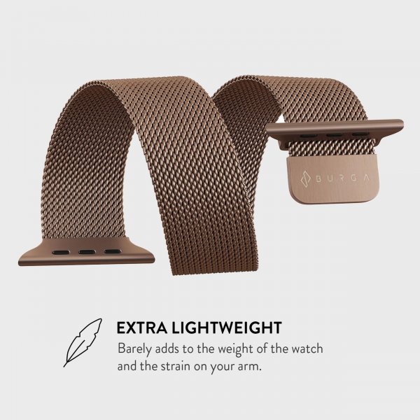 Burga Apple Watch 44/45/46mm/Ultra 49mm ranneke Metal Mesh ruusukulta
