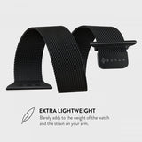 Burga Apple Watch 44/45/46mm/Ultra 49mm ranneke Metal Mesh, musta