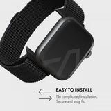 Burga Apple Watch 44/45/46mm/Ultra 49mm ranneke Metal Mesh, musta