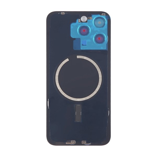 iPhone 15 Pro Max Takalasi Magneetilla ja Kameran Linssillä - Valkoinen Titaani