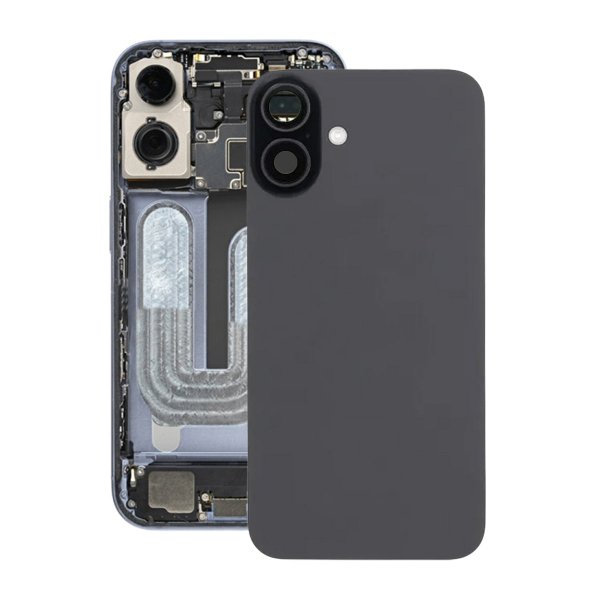 iPhone 16 Plus Takalasi magneetilla ja kameralinssillä - Musta