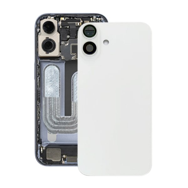 iPhone 16 Plus Takalasi magneetilla ja kameralinssillä - Valkoinen
