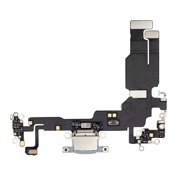 Latausliitin ja joustokaapeli iPhone 15 Plus -puhelimeen - Sininen