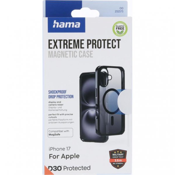 Hama iPhone 17 -suojakuori Extreme Protect MagSafe Musta