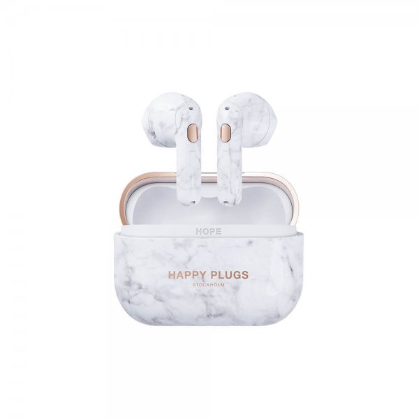 Happy Plugs Hope TWS White Marble