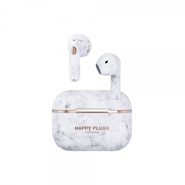 Happy Plugs Hope TWS White Marble