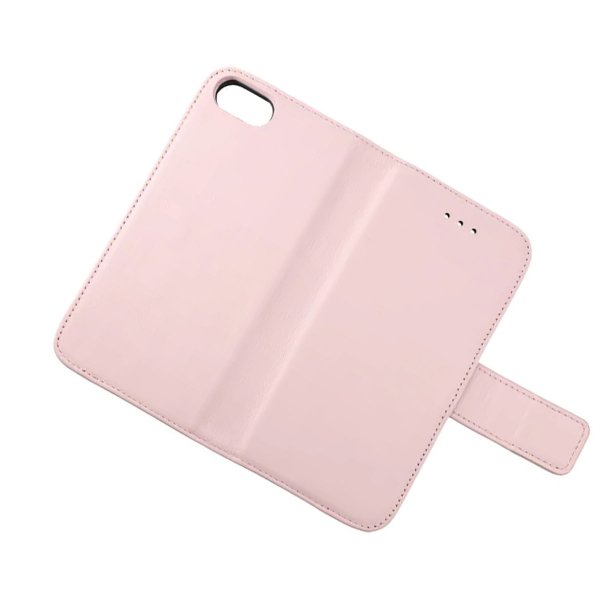 Rvelon iPhone 7/8/SE Suojakotelo, aitoa nahkaa, korttipaikka, vaaleanpunainen