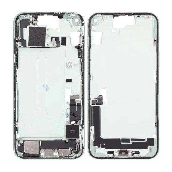 Keskikehys pikkutarvikkeilla iPhone 15 Plussalle - Vihreä OEM