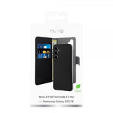 Puro Samsung Galaxy S23 FE Kotelo Wallet Detachable 2 in 1 Musta
