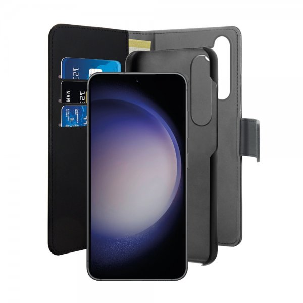 Puro Samsung Galaxy S24 Suojakotelo Wallet Detachable 2 in 1 Musta