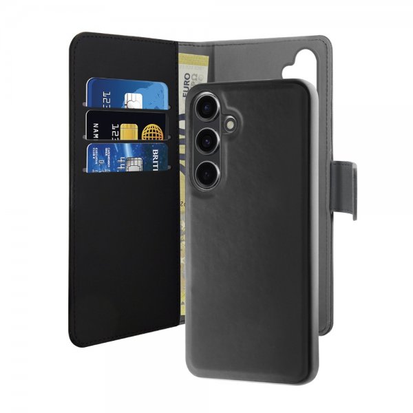 Puro Samsung Galaxy S24 Suojakotelo Wallet Detachable 2 in 1 Musta