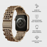 Burga Apple Watch 44/45/46mm/Ultra 49mm ranneke, metalli, kulta