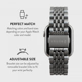 Burga Apple Watch 44/45/46mm/Ultra 49mm ranneke, metalli, hopea