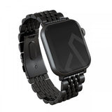 Burga Apple Watch 44/45/46mm/Ultra 49mm Ranneke Metalli Musta