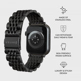 Burga Apple Watch 38/40/41/42mm Metalliranneke Musta